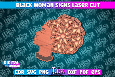 Black Woman Signs Laser Cut | Quotes Design | CNC File SVG The T Store Design 