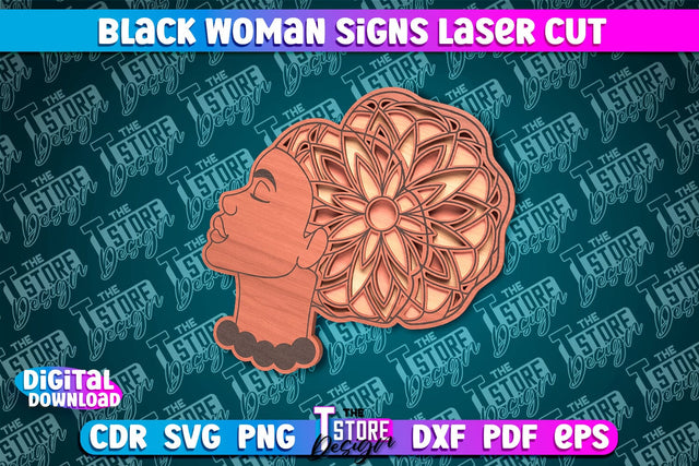 Black Woman Signs Laser Cut | Quotes Design | CNC File SVG The T Store Design 