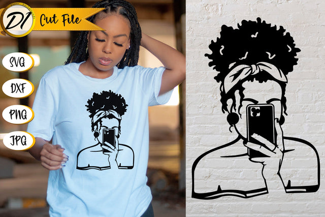 Black Woman SVG. Black Girl Paper Cut. African Woman SVG Evgenyia Guschina 