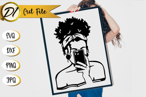 Black Woman SVG. Black Girl Paper Cut. African Woman SVG Evgenyia Guschina 