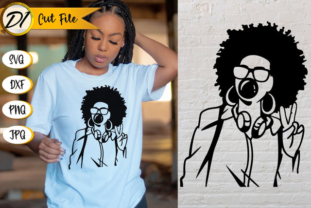 Black Woman SVG. Black Girl Paper Cut. African Woman SVG Evgenyia Guschina 