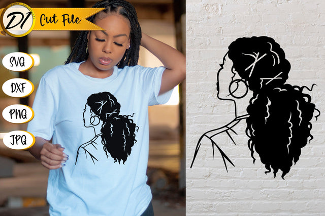 Black Woman SVG. Black Girl Paper Cut SVG Evgenyia Guschina 