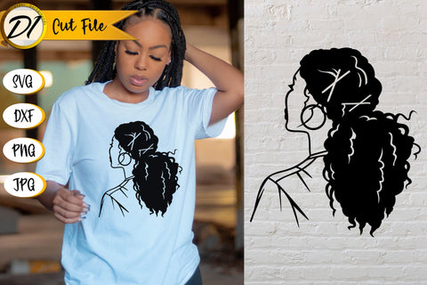 Black Woman SVG. Black Girl Paper Cut SVG Evgenyia Guschina 