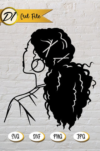 Black Woman SVG. Black Girl Paper Cut SVG Evgenyia Guschina 