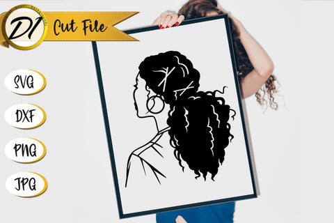 Black Woman SVG. Black Girl Paper Cut SVG Evgenyia Guschina 