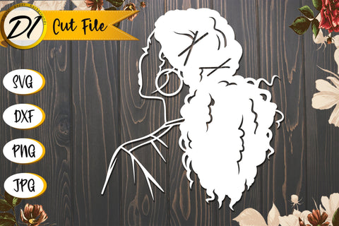 Black Woman SVG. Black Girl Paper Cut SVG Evgenyia Guschina 