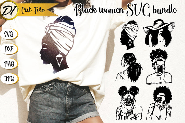 Black Woman SVG Bundle. Black Girl Paper Cut. African Woman SVG Evgenyia Guschina 