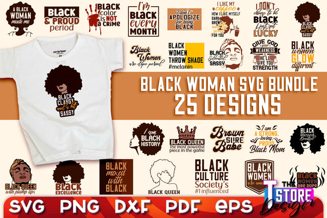 Black Woman SVG | Women Power SVG | Beauty SVG Design v.1 SVG The T Store Design 