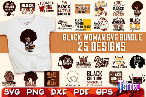 Black Woman SVG | Women Power SVG | Beauty SVG Design v.1 SVG The T Store Design 