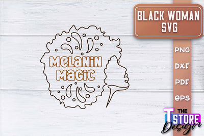 Black Woman SVG | Women Power SVG | Beauty SVG Design v.2 SVG The T Store Design 