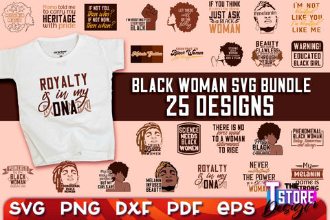 Black Woman SVG | Women Power SVG | Beauty SVG Design v.2 SVG The T Store Design 