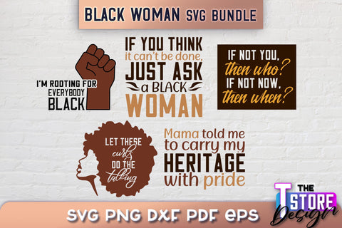 Black Woman SVG | Women Power SVG | Beauty SVG Design v.2 SVG The T Store Design 