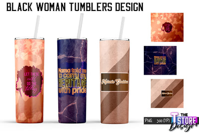 Black Woman Tumbler | Tumbler PNG Design | 20 Oz Wrap Tumbler v.2 Sublimation The T Store Design 