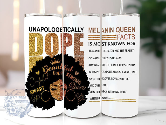 Black Women 20 oz Skinny Tumbler Sublimation Design, Melanin Queen Human Life Tumbler PNG, Straight & Tapered Tumbler Wrap PNG, Instant Digital Download PNG Sublimation ToriDesigns 