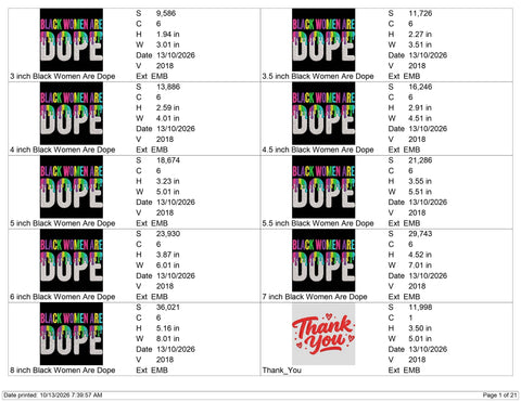 Black Women Are Dope Embroidery Design – Colorful Drip Typography Black Girl Magic Machine Embroidery File Embroidery/Applique DESIGNS PatternFeed8 