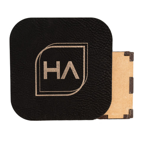 Black/Gold Leatherette Sheet Physical Houston Acrylic 