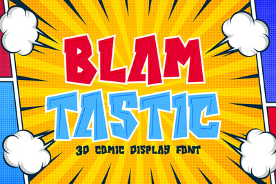 Blamtastic - 3d Comic Display Font Font Mozzatype 