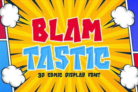 Blamtastic - 3d Comic Display Font Font Mozzatype 