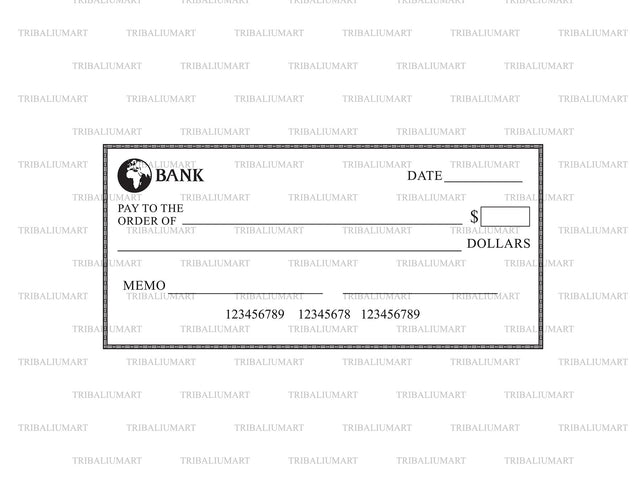 Blank check (business cheque design) SVG TribaliumArtSF 
