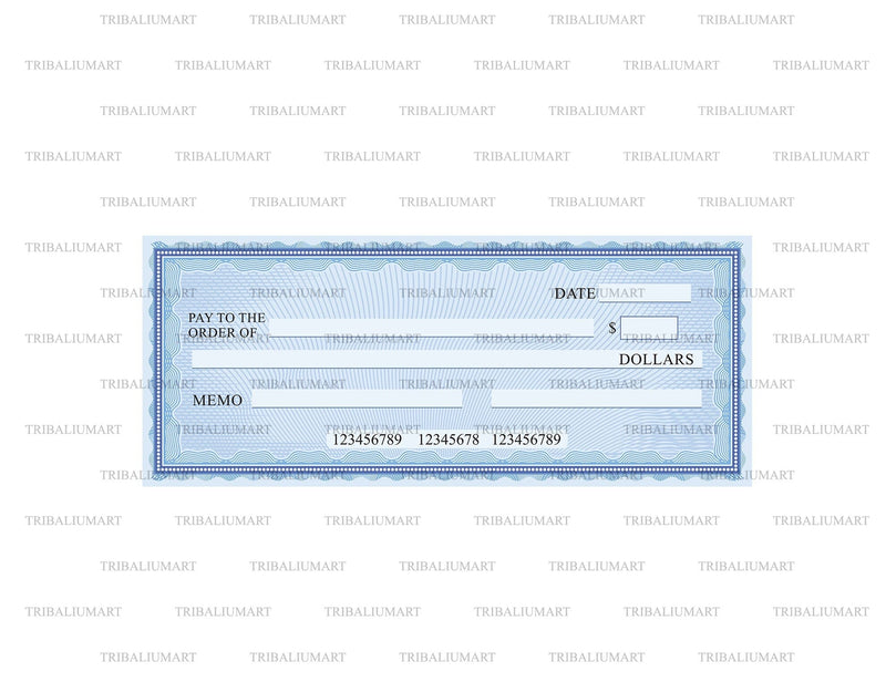 Blank check (business cheque design). Cut files for Cricut. Clip Art ...