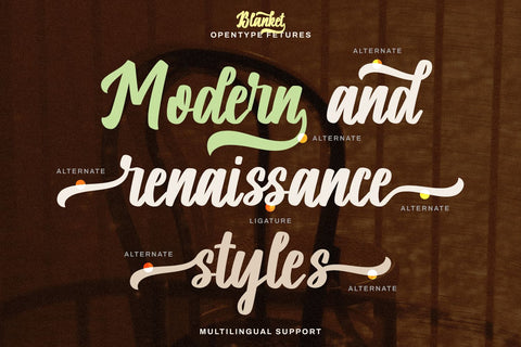 Blanket - Vintage Font Font Mozarella 