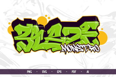 Blaze Monstro – Wild Graffiti Tag for Apparel, Streetwear & Sticker Design SVG Mozzatype 