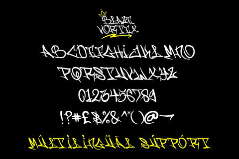 Blaze Vortex - Monoline curly Graffiti Font Font Mozzatype 