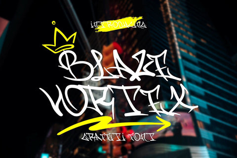 Blaze Vortex - Monoline curly Graffiti Font Font Mozzatype 
