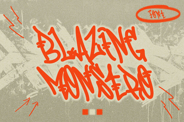 Blazing Monstro - One Line Graffiti Alphabet Font Mozzatype 