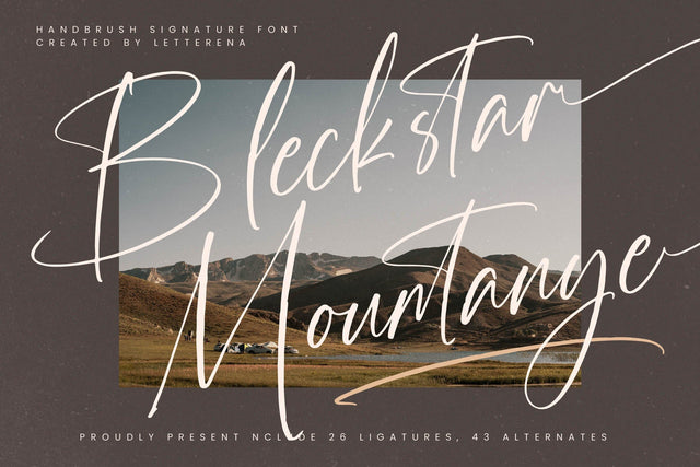 Bleckstar Mountanye - Handbrush Signature Font Font Letterena Studios 