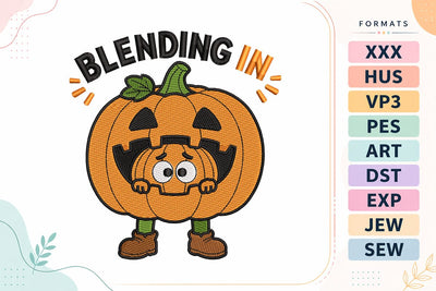 Blending In Halloween Embroidery Design | Funny Ghost Pumpkin Embroidery/Applique DESIGNS sg embroidery 