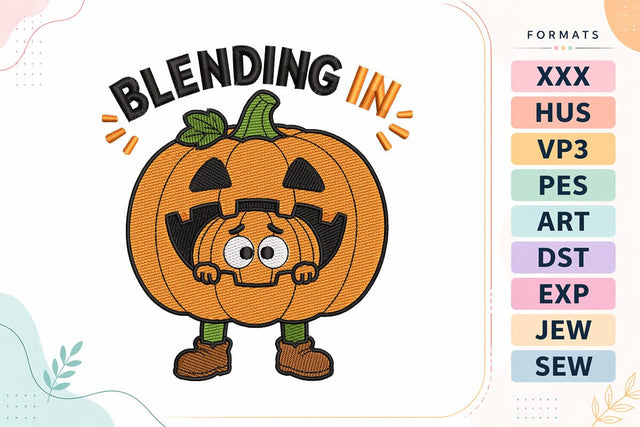 Blending In Halloween Embroidery Design | Funny Ghost Pumpkin Embroidery/Applique DESIGNS sg embroidery 