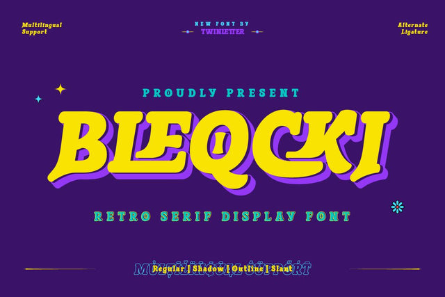 Bleqcki - Serif Display Font twinletter 