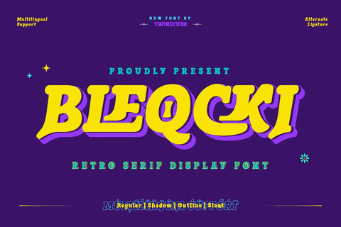 Bleqcki - Serif Display Font twinletter 