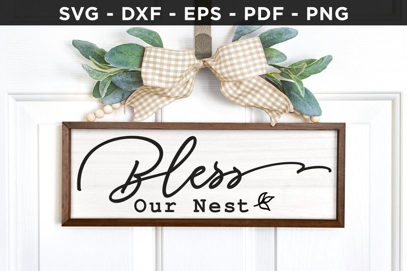 Bless Our Nest - Family Sign SVG Cut File SVG CraftLabSVG 