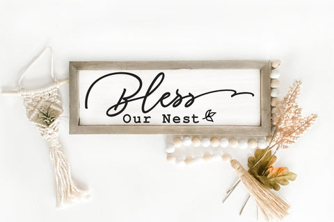 Bless Our Nest - Family Sign SVG Cut File SVG CraftLabSVG 