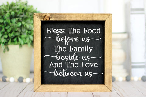 Bless the Food I Farmhouse Kitchen Sign SVG I Farmhouse SVG SVG Happy Printables Club 