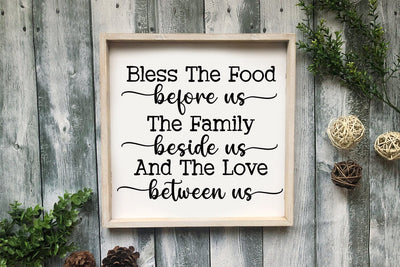 Bless the Food I Farmhouse Kitchen Sign SVG I Farmhouse SVG SVG Happy Printables Club 