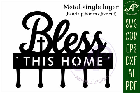 Bless This Home Key Holder SVG, Christian Key Racks SVG APInspireddesigns 