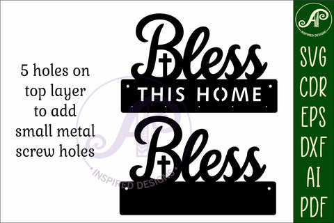 Bless This Home Key Holder SVG, Christian Key Racks SVG APInspireddesigns 