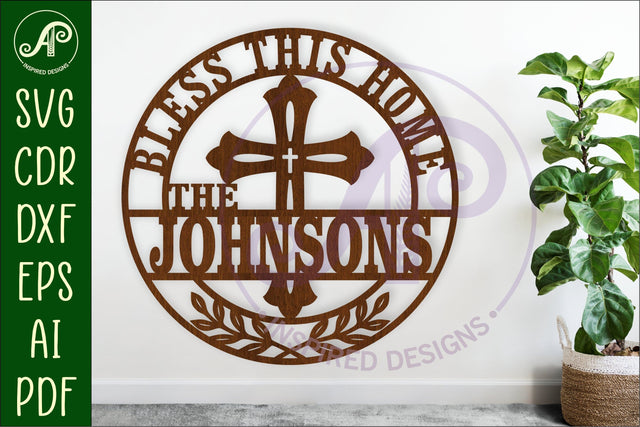 Bless this home personalized wall sign SVG APInspireddesigns 