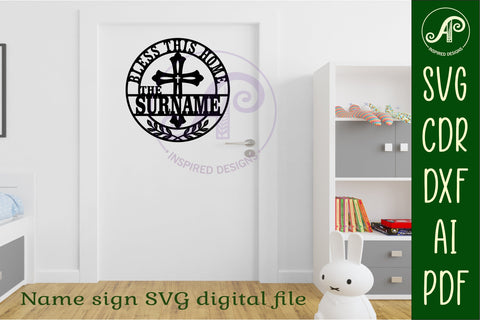 Bless this home personalized wall sign SVG APInspireddesigns 