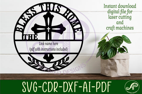 Bless this home personalized wall sign SVG APInspireddesigns 