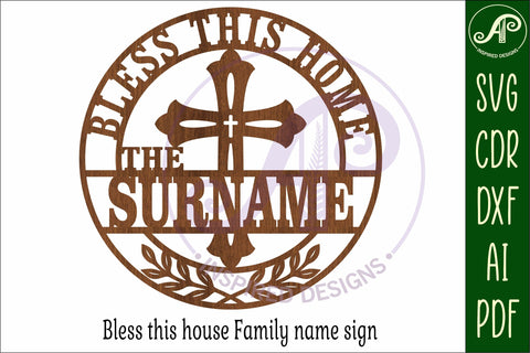 Bless this home personalized wall sign SVG APInspireddesigns 
