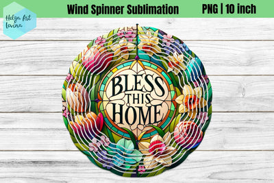 Bless this Home, Religious, Wind Spinner Sublimation Sublimation Helga Art 