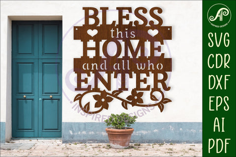 Bless this home wall sign svg laser cut SVG APInspireddesigns 