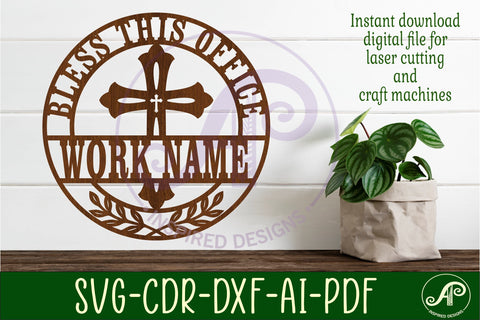 Bless this office personalized wall sign SVG APInspireddesigns 