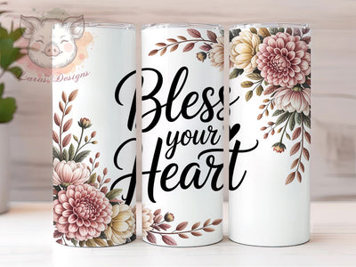 Bless Your Heart 20oz Tumbler, Christian Tumbler, Inspirational Sublimation, Bible Verse Wrap, Religious Quote PNG, 20oz Tumbler Wrap, Faith Gift Sublimation Lara' s Designs 
