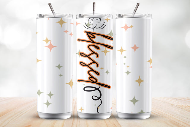 Blessed 20 Oz Sublimation Tumbler Wrap SVG MockupSvgVenue 