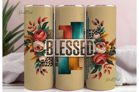Blessed Autumn Tumbler Wrap Sublimation PixelChick 